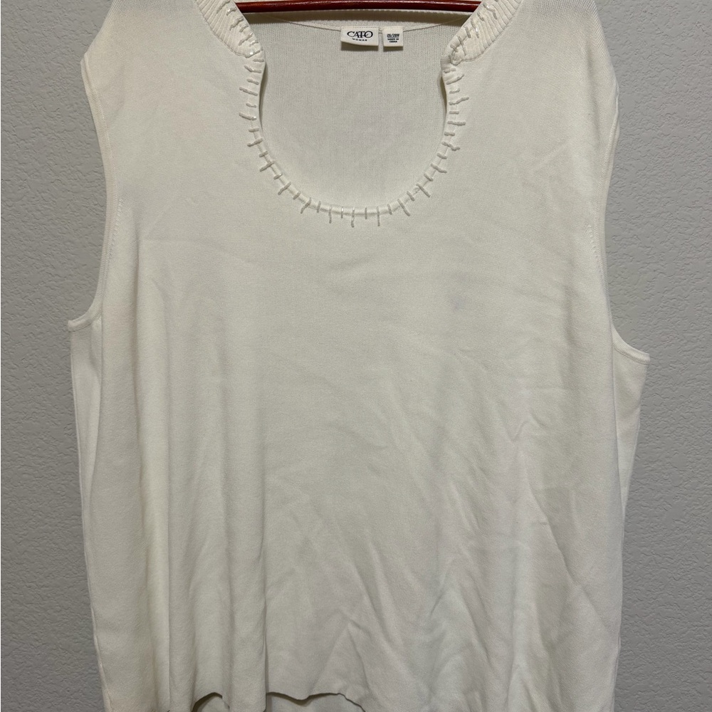 Cato Cream Sleeveless Tank Top